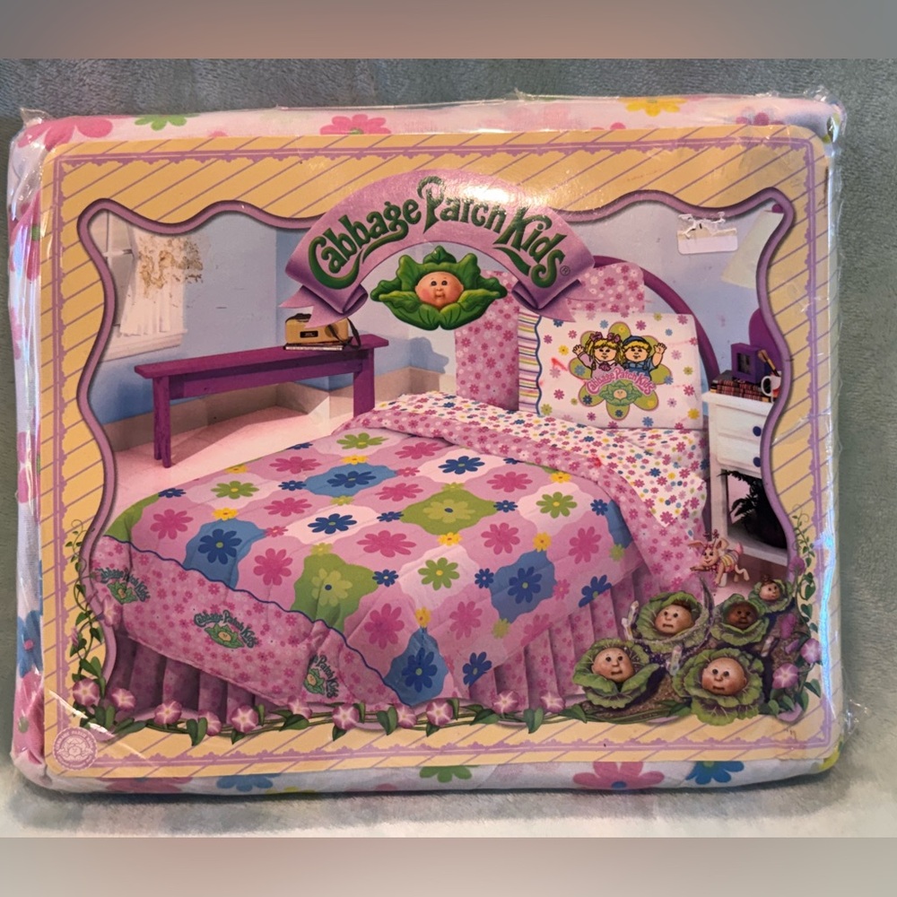 NIP Cabbage Patch Kids Twin Sheet Set by Springs Industries 2004 Appalachian Art